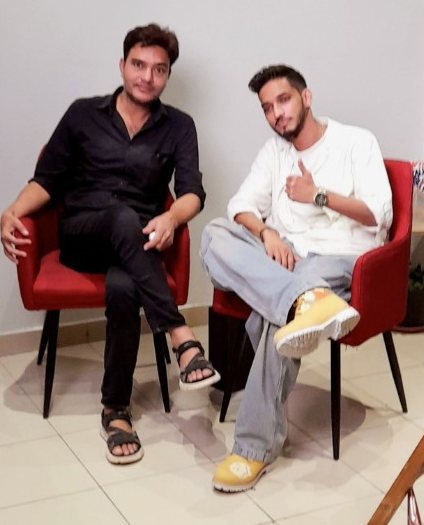 Rapper Talha Anjum with the founder of Sitey Edit